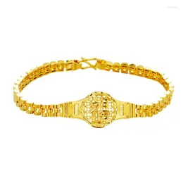 Link Bracelets VAMOOSY 2 Style Copper 24K Gold Plating Women Bracelet BOHO River Flower Simple Peach Blossom Jewelry
