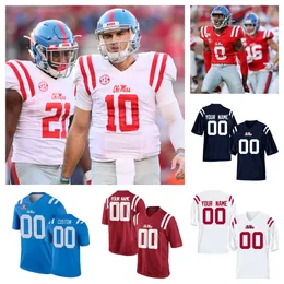 Maglie da calcio personalizzate NCAA College Ole Miss Rebels 14 Bo Wallace 10 Chad Kelly Eli Manning 18 Achie Manning 49 Patrick Willis 2 Matt Corral 24 Conner Drummond