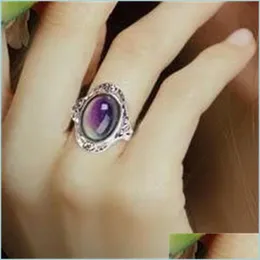 Band Rings Vintage Retro Color Change Mood Ring Oval Emotion Feeling Changeable Temperature Control Rin Wmtfzr Dhgarden 821 Vipjewel Dhcrm