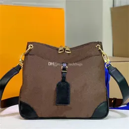 Crossbody odeon pm mm totes nadruk w stylu vintage funkcjonalne torby na ramię damier ebene płótno powlekane podwójnie zapinane na zamek Crossbody luksusowy projektant lutch torba do noszenia kobiet Ha f6QG #