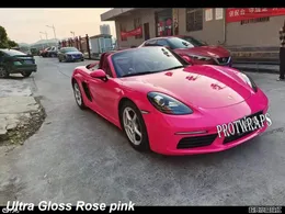 Premium Ultra Gloss Rose Pink Vinyl Wrap Stick