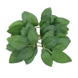 Faux Floral Greenery 30Pcs Artificial Rose Leaves Wedding House Decorative Flowers Wreath Silk Leaves Diy Scrapbook Gift Box Decoration Fake Plant J220906