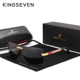 선글라스 Kingseven HD 편광 선글라스 남성 림리스 럭셔리 브랜드 디자이너 Gafas Masculino Polarizado Oculos de Sol T220831