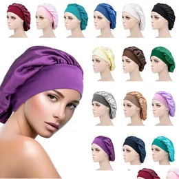 Beanie/Skull Caps Night Sleep Hats For Women Womens Hat Woman Slee Caps Beanie Durags Ladies Shower Cap Durag Wholesale Packs Wide Br Dh8Lp