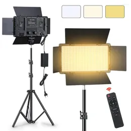 Flash Heads Led-600 Led Video Light Panel With Remote Control Bi-Color 3200-5600K Pography Lighting Camera Po Studio Fill Lamp