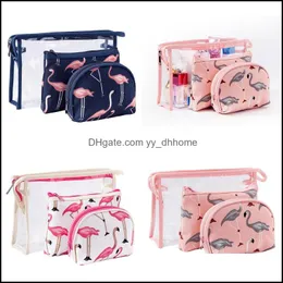 Storage Bags Printing Cosmetics Bags Waterproof Transparent Storage Bag Pvc Wash Package 3Pcs 1Set Drop Delivery 2021 Home Garden Hou Dhzuk