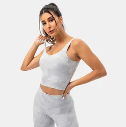 L-310 Hizalama Tank Tops Kadın Camo Yoga Kıyafetleri Yelek U-Back Baskı Sporları İç Giyim Fitness Gömlek