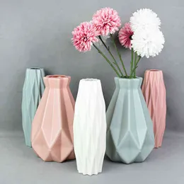 Faux Floral Greenery Современная цветочная ваза White Pink Plastic Vase Flower Pot Bosket Nordic Home Гостиная