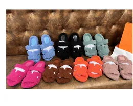 Slippers Slides Sandal Platform Flats Sheereer Shoes Discal Muled Designer House Indoor Women Furry Men Fluffy Plush Eyel Luxury Big Big 35-42 7Color