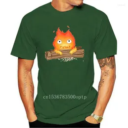 Męskie koszule T-shirt Calcifer Comfy T-shirt krótkie rękawki TEE TEE Man Basic 5x Cotton Cute Tshirt