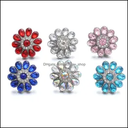 Other Snap Button Jewelry Components Colorf Rhinestone 18Mm Metal Snaps Buttons Fit Bracelet Bangle Noosa Ze0040 Drop Del Dhseller2010 Dhszn