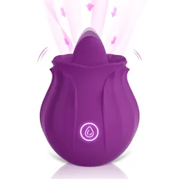 Brinquedos sexuais Massagers Rose sexo brinquedo com vibrador de lamber de língua para mulheres G Vibradores de clitóris vibratórios de estimulação do mamilo à vista