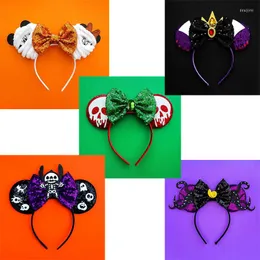 Hair Accessories Halloween Mouse Ears Headband Girls Festival Sequins Bow For Women Party Cosplay Hairband Gift Kids Adult