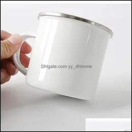 Tazze Tazza da caffè smaltata a sublimazione Tazze in metallo da 12 once Cam Tazze da viaggio in acciaio durevole Bevanda 139 S2 Consegna a goccia 2021 Cucina da giardino di casa Dhjqe