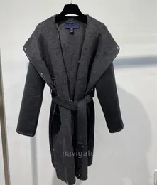 L Women's Wool Blends Jacket Woolen Loose Overcoat Long Sleeve Ladies Outerwear Coats Winter Hooded Thick Coat Warm Waterproof Greatcoat