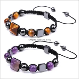 Beaded Strands Friendship Strands Crystal Pyramid Beads Bracelets For Women Men Feng Shui Reiki Positive Energy Healing Dhseller2010 Dhjy9