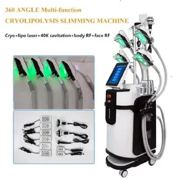 Nya 5 handtag 360 Cryo Fat Freeze Slant Machine RF Laser Cavitation Viktförlust Skönhetsutrustning Dubbelhaka Handla CryoSkinys Cryoterapi Device