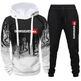 Erkek Trailsuits Mens Hoodie 2 Parçası Set Baskılı Sonbahar Kış Hoodie ve Pantolon Giyim Sıradan İnce Fit Erkek Spor Jogging Sportswear Tracksuits 220906