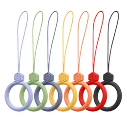 Soft Liquid Silicone Finger Ring Straps Rope Charms Anti-Lost Dust-Proof For Mobile Cell Phone Case Headphone Camera Keys U disk Keychain Hanging Fashion Holder