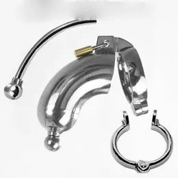 Sexleksaker Massagers Male Urethral Catheterization Penis Lock Metal Chastity Device med kateter CB3000 Vuxna leksaker 40/45/50mm