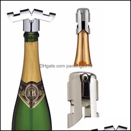 Barverktyg Rostfritt stål Ölflasköppnare för barverktyg Vakuum Försluten mousserande Champagne Wine Saver Stopper Cap -flaskor 20220111 Q Dhauo