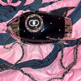 Rakieta rakieta kokosowego torba kubełka crossbody sztuczne diamentowe frędzle torba wieczornych projektanci torby na ramię moda luksurys damski telefon