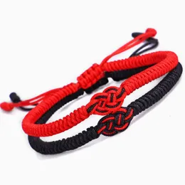 Altri bracciali Corda nera rossa Bracciale intrecciato per coppia Nodi intrecciati Braccialetti con corda fortunata Bracciale Uomo Donna Gioielli Amante Gif Lulubaby Dhmid