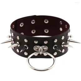 Halsband ZIMNO Surround Spike Nieten Sexy Cool Stuff Gothic Kragen Steampunk Halsketten Frauen Männer Halsreifen Leder Goth Punk Egirl Schmuck