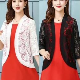 Women's Jackets Er Women Lace Blouses Sexy Crop Top Summer Floral Slim Thin Shirt Ladies Tops Plus Size Sun Protection Clothing