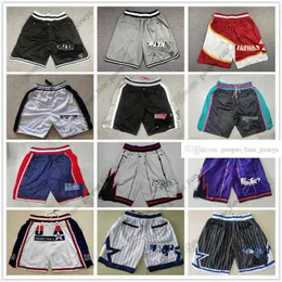 고품질 스티치 Just Basketball Don Pocket Shorts Hip Pop Pant Pockets Zipper Sweepants Football Baseball Short Man