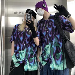 Damenblusen Dunkelschwarz Kurzarmshirt Hip Hop Farbe Streetwear T-Shirt Lose Männer und Frauen Nische Harajuku Camisa Modebluse