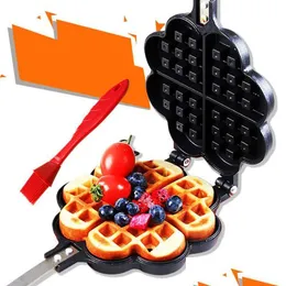 Baking Moulds Baking Mods Non-Stick Waffle Maker Pan Mod Heart Shape Household Mold Press Plate Kitchen Tools Making Molds Bakewareba Dhp63