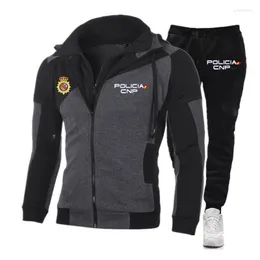 Men's Tracksuits 2022 Spain National Sportswear CNP Anti Riot Force Mens Tracksuit Jacket Pants 2 Pieces Set Male Hoodie Sweatsuit