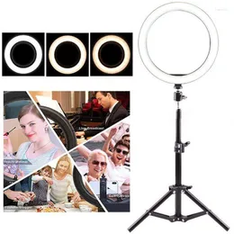 Flash Heads 10 6 Inch Ring Light With Tripod Stand 3200K-6500K LED Desktop Camera RingLight For Streaming Makeup Selfie Pography Lighting