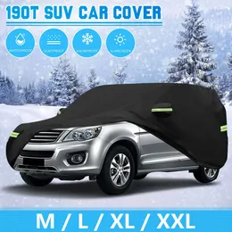 Autoabdeckungen 190T Universal SUV Vollgarage Winter Schnee Wasserdicht Sonnenschutz Kratz Staubdicht Abdeckung Outdoor Auto Schutz Abdeckung J220907