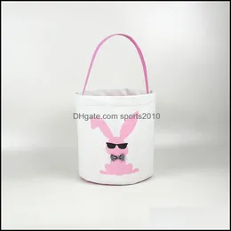 Storage Bags Easter Rabbit Bag Dinosaur Bow Sunglasses Handbag Twinkle Cartoon Canvas Bags Bucket Cute Fashion 11Yp Uu Drop Delivery Dhhta