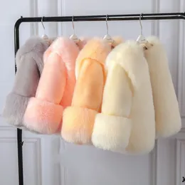 Baby Winter Coat Jacket Faux Fur Thick Infant Toddler Teen Warm Xmas Fur Princess Outwear Snow Coats Girl Clothes 1-14Y 20220907 E3