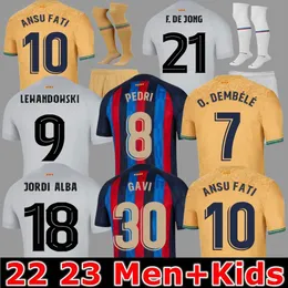 22 23 PEDRI GAVI Soccer Jersey FC FERRAN Camiseta De Futbol AUBA 2021 2022 2023 ANSU FATI JONG MEMPHIS LEWANDOWSKI Men Player Top Quality