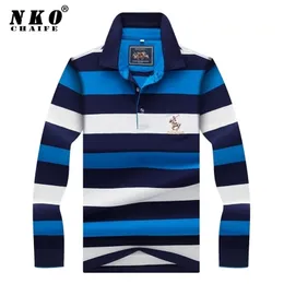 Men's Polos CHAIFENKO Fashion 3D Embroidery Stripe Long Sleeve Shirt High Quality Business Shirts Slim Casual Top Tees 220908
