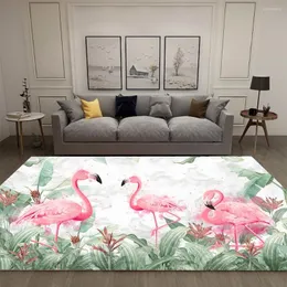 Carpets Tropical Rainforest Plant Flamingo Series Pattern Carpet Living Room Children's Crawling Floor Mat Girl Decoration