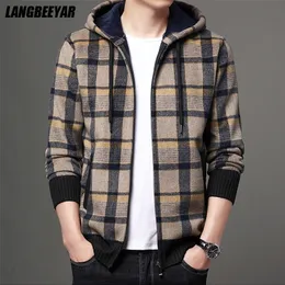 Jackets masculinos de alta qualidade marca moda de lã grossa com capuz casual casual colar jaqueta de gola de beisebol casacos de casacos 220908