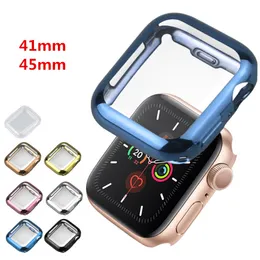 Full Case Watchcase Watch Accessories Accessories All-Intip-Inti-Drop Coleded Cover TPU Cover for Apple Watch Series 5 6 7 8 Ultra 40 41 44 45 49mm