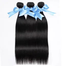 Bone Straight Human Hair 3 Bundles 95g/PC Brazilian Remy Virgin Hair Natural Black 12-26 Inches Mechanism double weft For Women
