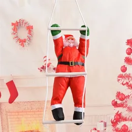 زينة عيد الميلاد تسلق سلم القماش سانتا كلوز جدار معلقة ديكور الشجرة عيد الميلاد قلادة تسلق حبل سانتا كلوز 50 سم 220908