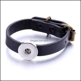 Charm Armbänder Pu-Lederband Armband Fit 18mm Druckknopf Charms Armreif Schmuck für Frauen Männer S11 Drop Lieferung 2021 DHSeller2010 DHCAU