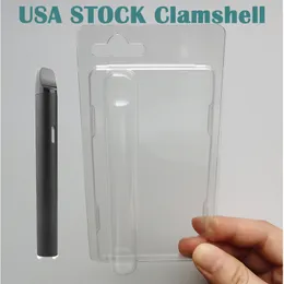 Blister Pack Clamshell Disponible Vape Pen Ecig Accessories usa Stock förångare containerpaket för 2,0 ml ångor Clam Shell Plastic PVC med hängande hål