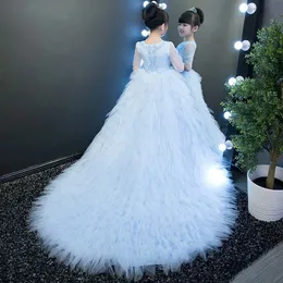 2023 Kwiatowe sukienki suknia balowa koronkowe aplikacje koraliki koronki u dzieci dziewczynki