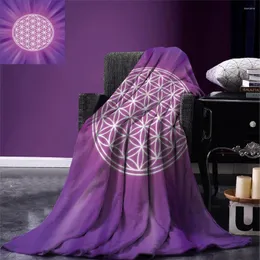 Coperte Geometria Sacra Getta Coperta Astratti Cerchi Sovrapposti Su Sfondo Vibrante Spirituale Stampa Caldo Per Divano Letto