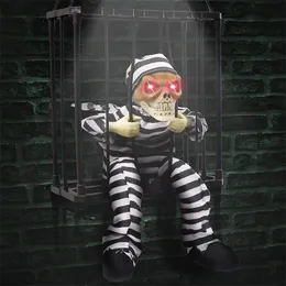 Halloween Toys Skeleton Animerade Halloween Decorations Screaming Halloween Decor with Motion Activated Light Sensor Spooky Prisoner Cage 220908