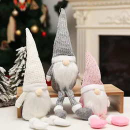 Dekoracje świąteczne Śliczne prezenty dla lalek długie nogi bez twarzy Świętego Mikołaja Dekorun